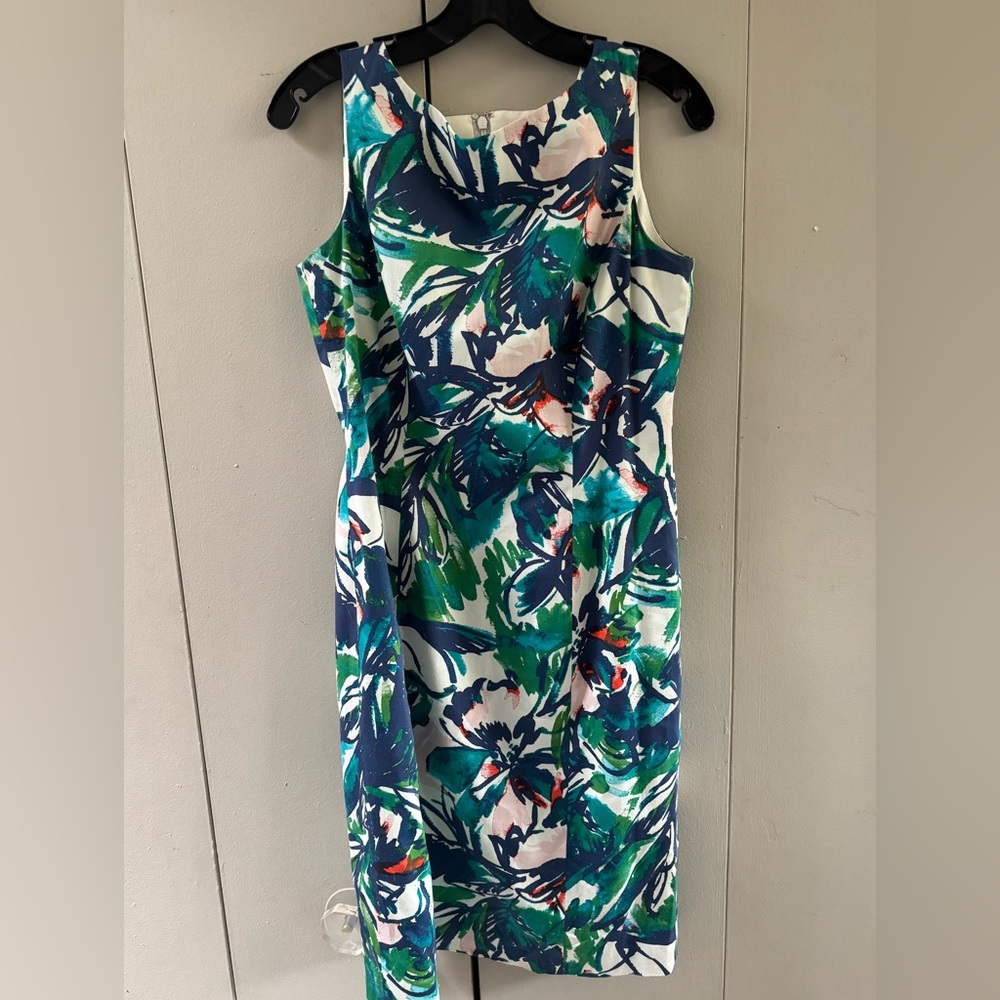 Preston & York Green and Blue Floral Midi Dress
